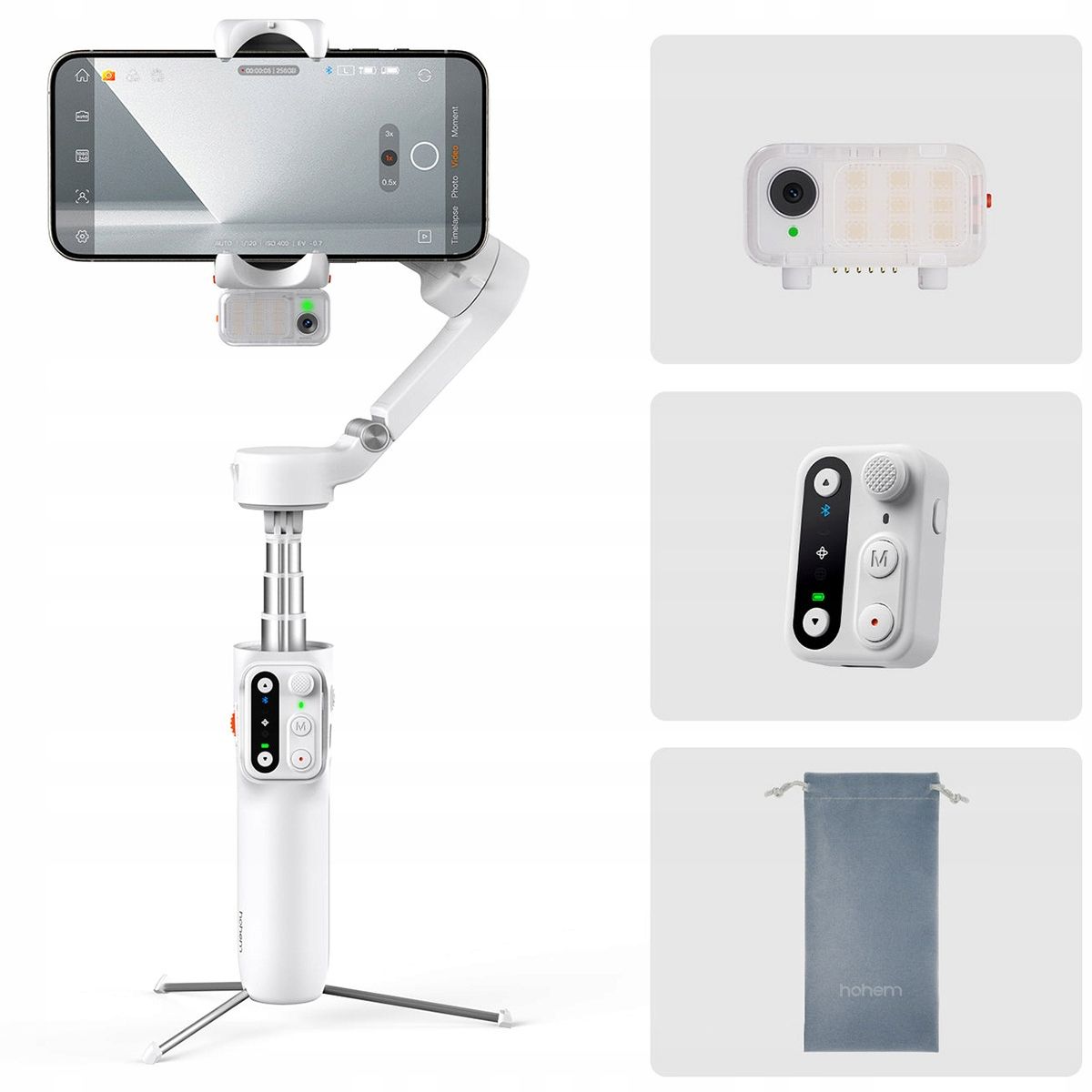 Gimbal Stabilizátor Hohem iSteady V3 Led lampa Dálkové ovládání Selfie Stick Telefon