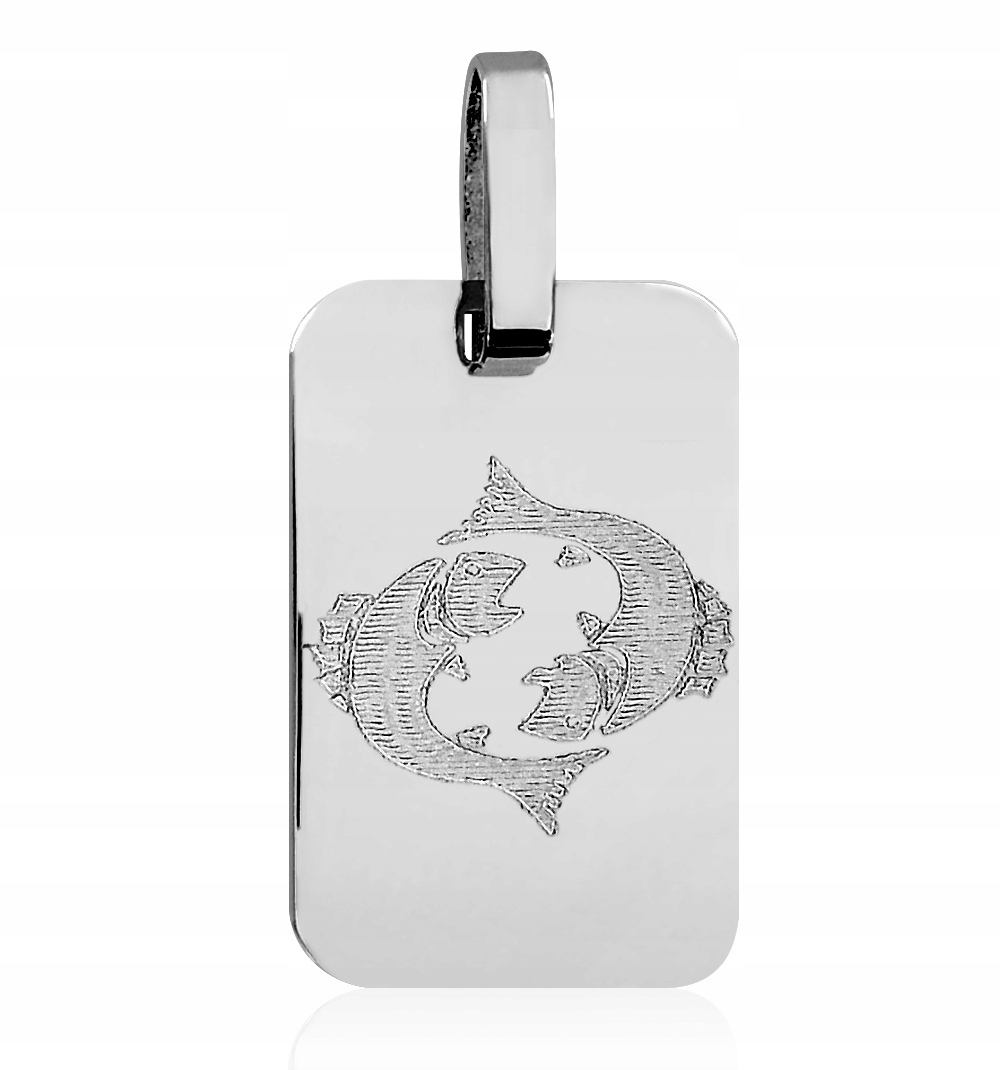 WISIOREK BLASZKA ZNAK ZODIAKU RYBY SREBRO 925