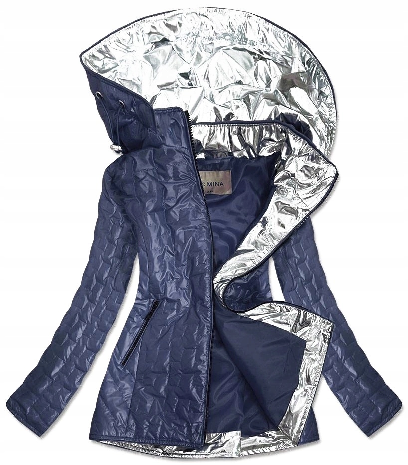 Ozdobná Bunda Kapuce MM50 Modrá 52