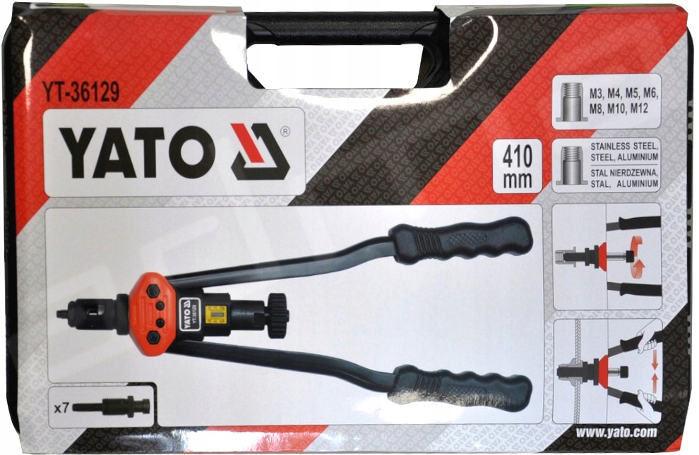 YATO NITOWNICA RĘCZNA DO NITONAKRĘTEK M3-M12 YT-36129 Kod producenta YT-36129