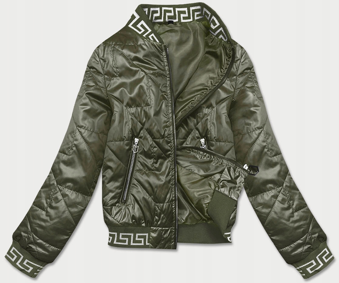 KURTKA DAMSKA STÓJKA B8123 KHAKI L (40) Długość do pasa