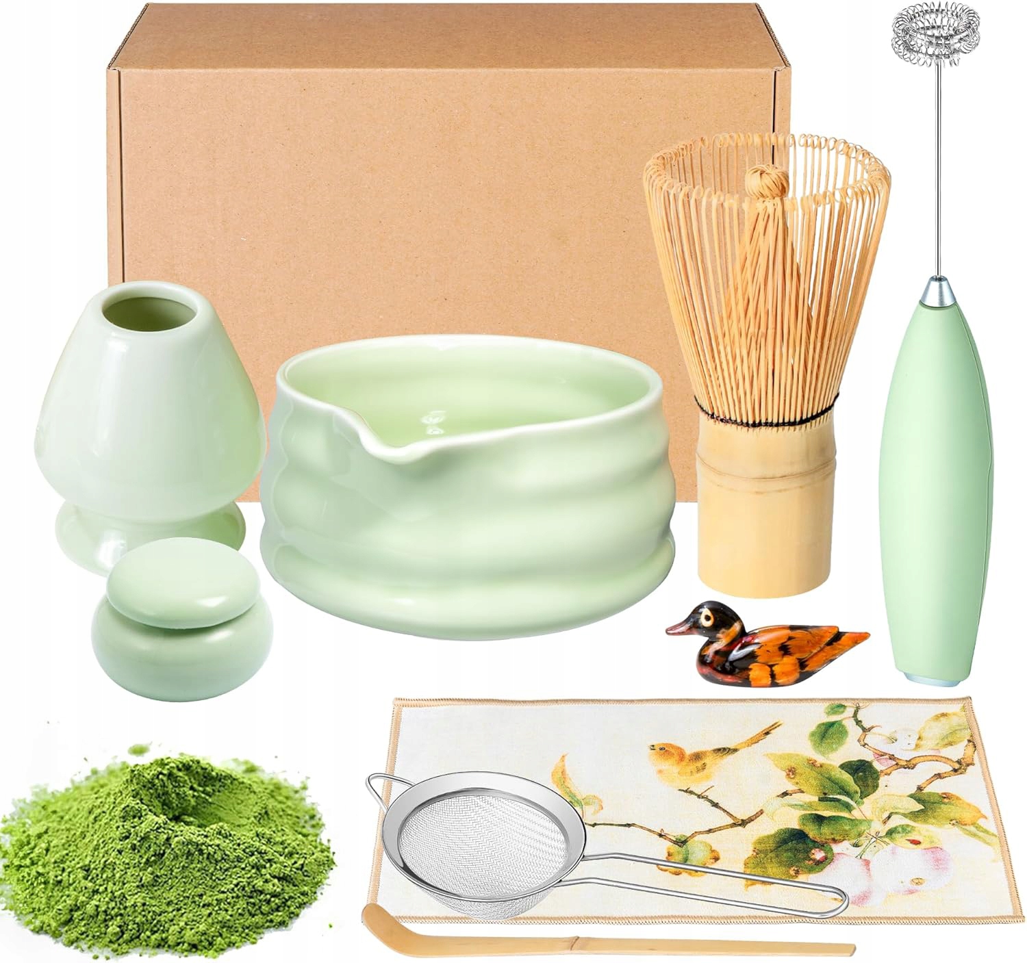 Levně Bambusová Metla Na Matchu Sada 9V1 Chasen Lžíce Chashaku, Odolná