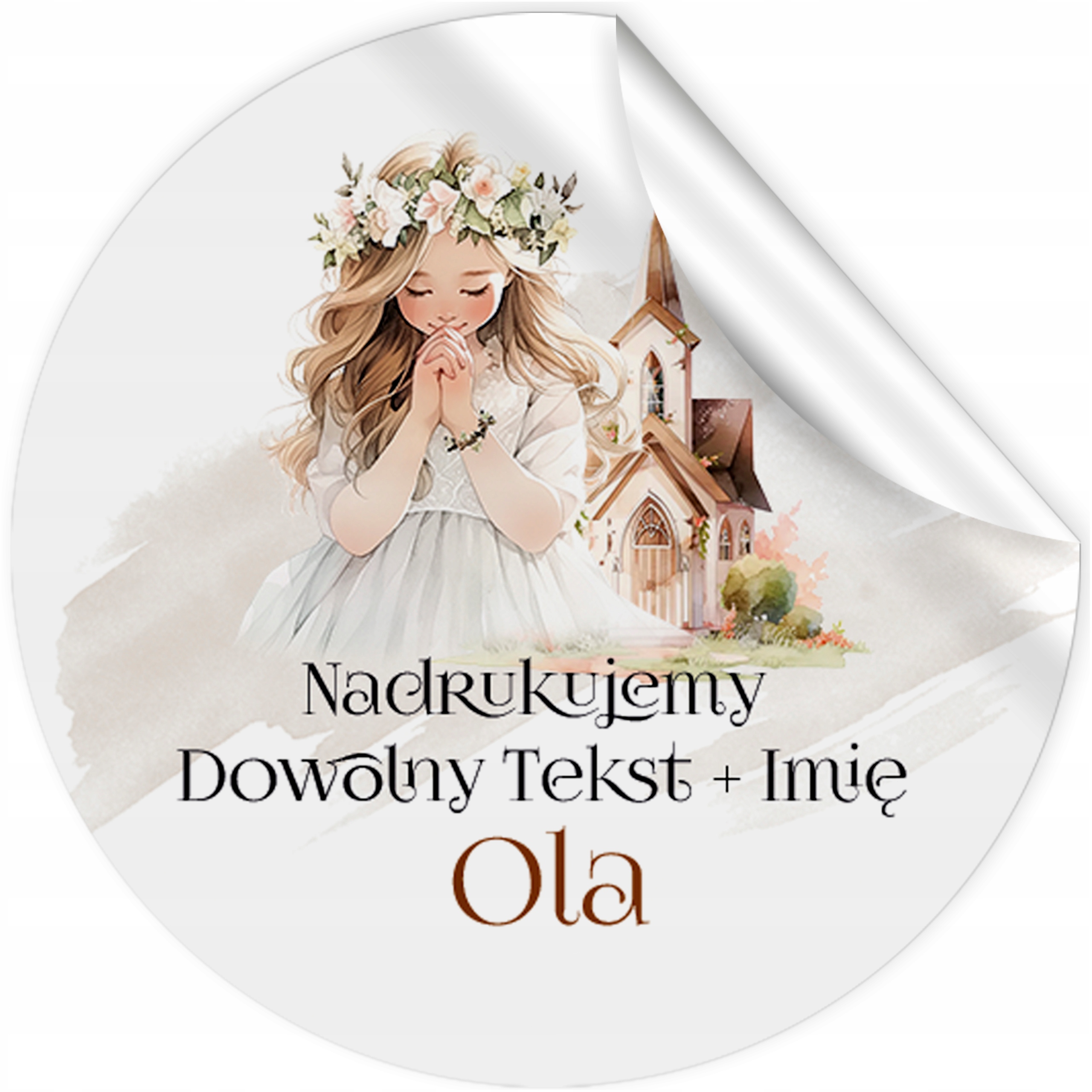 PIERWSZA KOMUNIA PRZYJĘCIE - NAKLEJKI LIZAKI MIÓD CIASTO DLA GOŚCI [111_1]