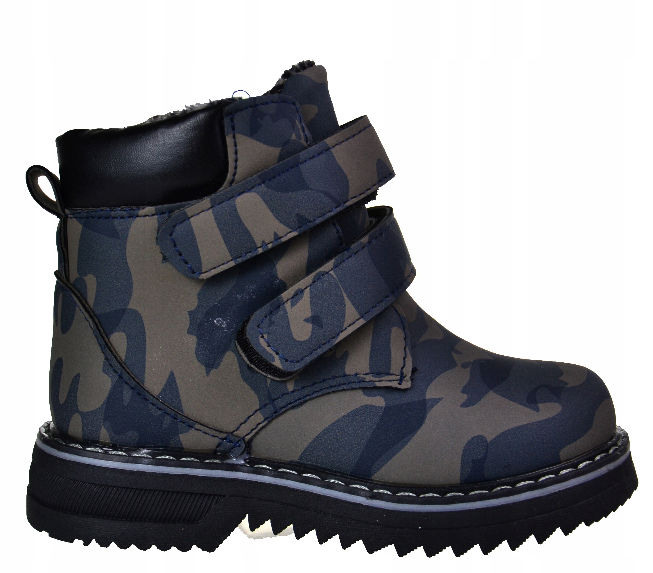 Kids Zimowe Trapery MORO Suwak RZEPY Granat r28 Odcień granatowy