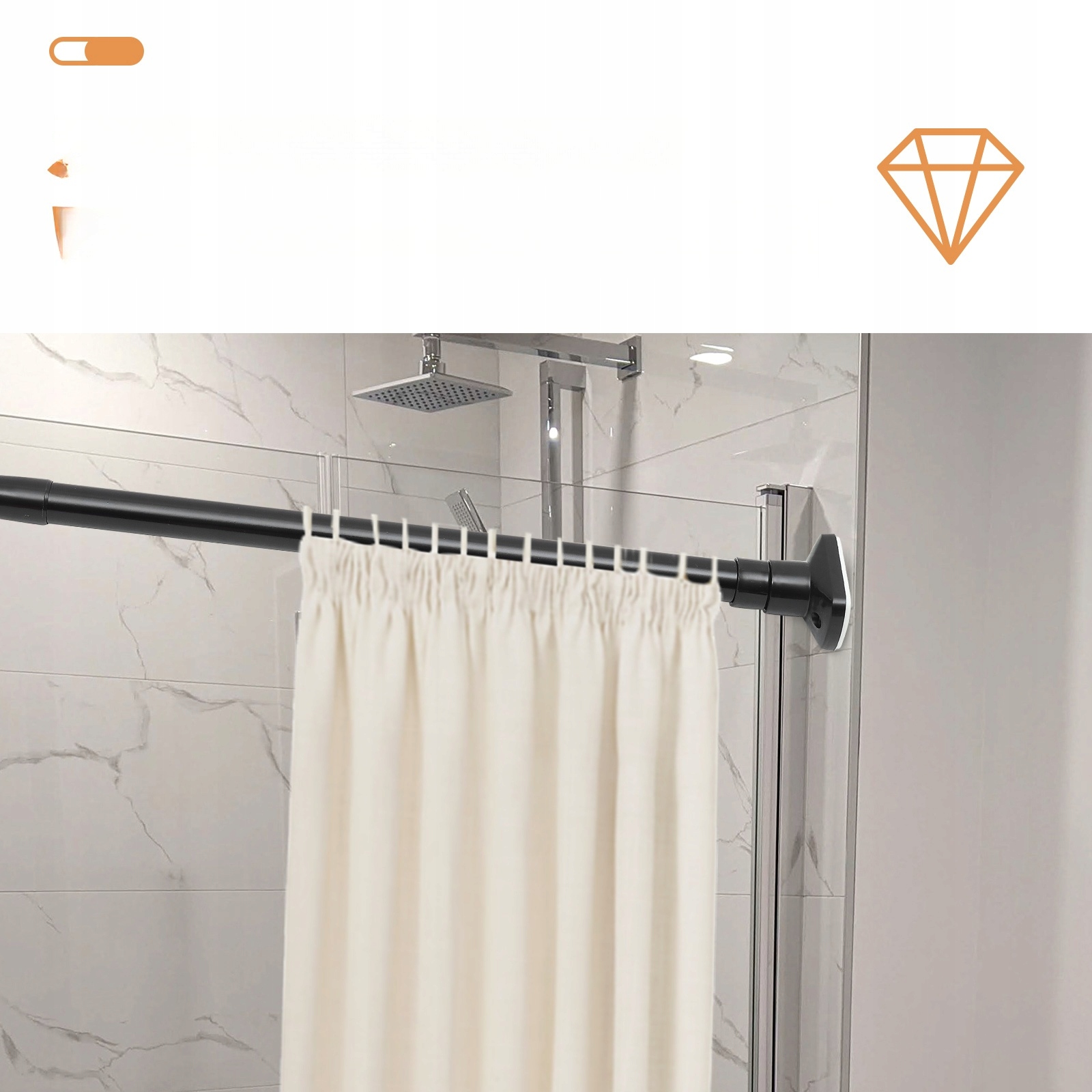 ZASŁONY PRYSZNICOWE PRĘT NAPINAJĄCY ODZIEŻ SŁUP SZYNOWY Kod producenta 14773400