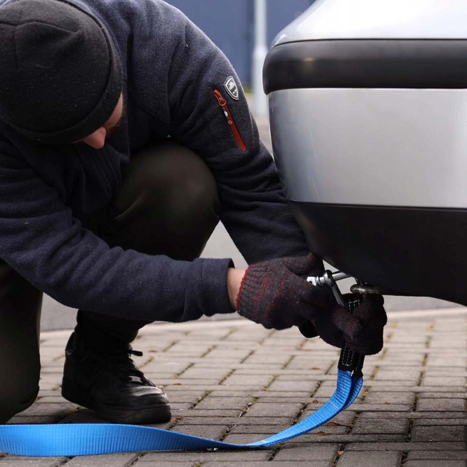 LINKA HOLOWNICZA ODBLASKOWA PAS DO HOLOWANIA 5 METRÓW 8 TON UDŹWIGU GADLANE Długość maksymalna 5 m