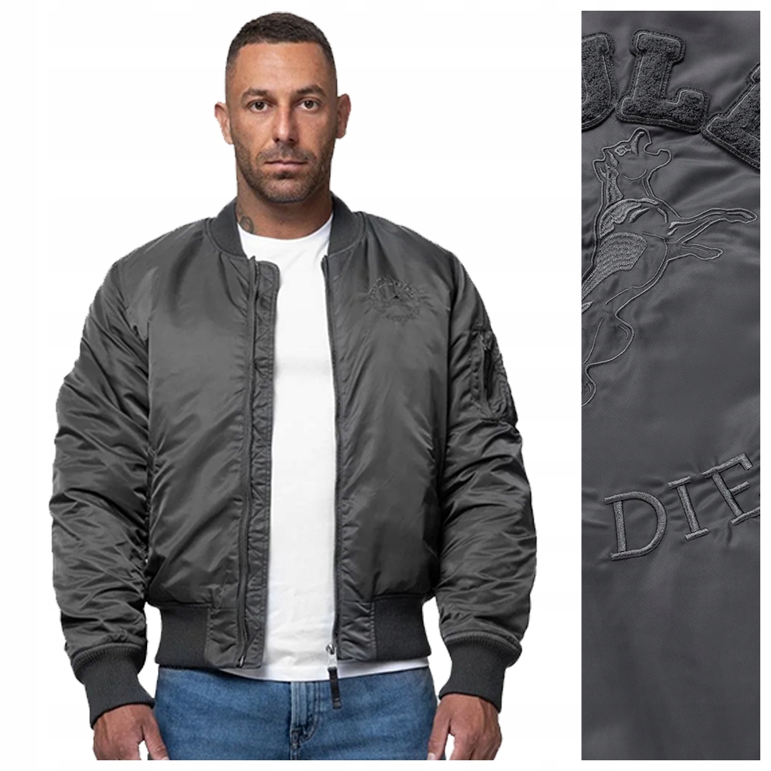 bomber bunda Pit Bull „hacket“ – grafitová, velikost XL