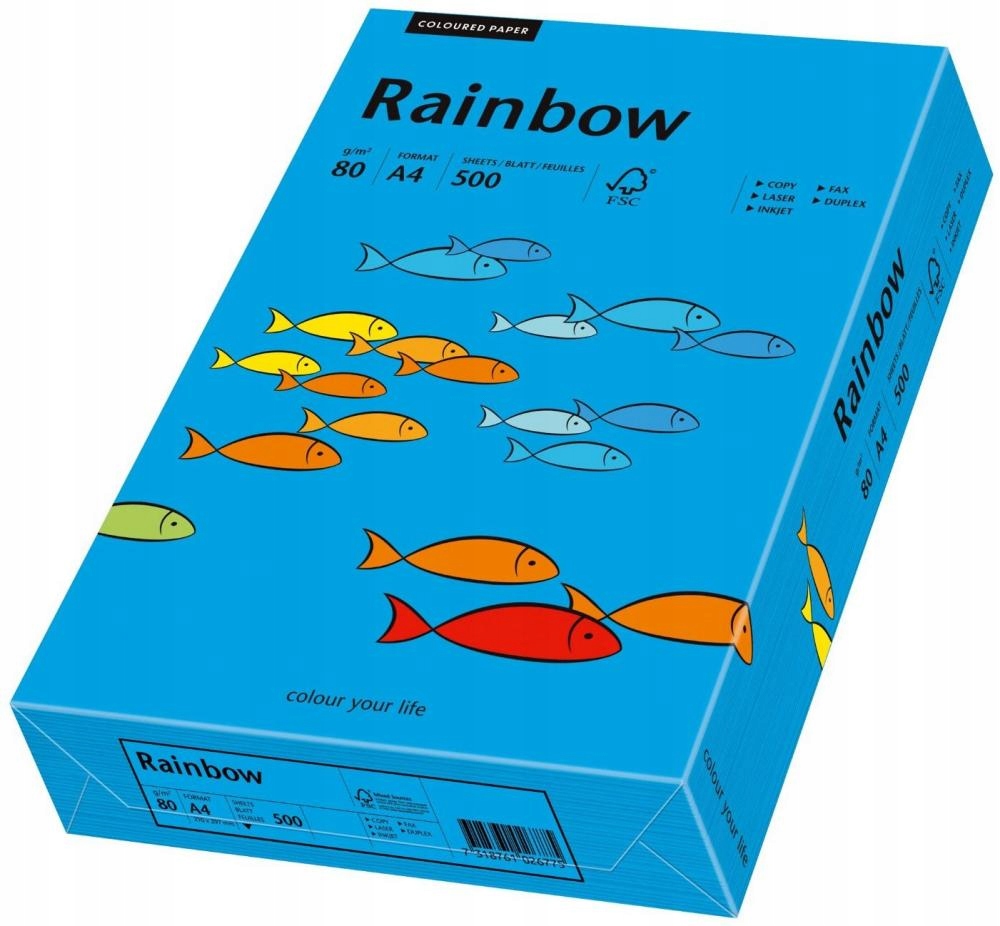 

Papier ksero Rainbow A4 80g 500ark ciemny niebiesk