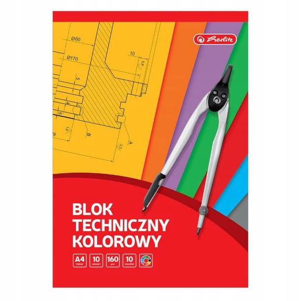 

Blok Techniczny Kolorowy A4/10 Kartek Herlitz 160g