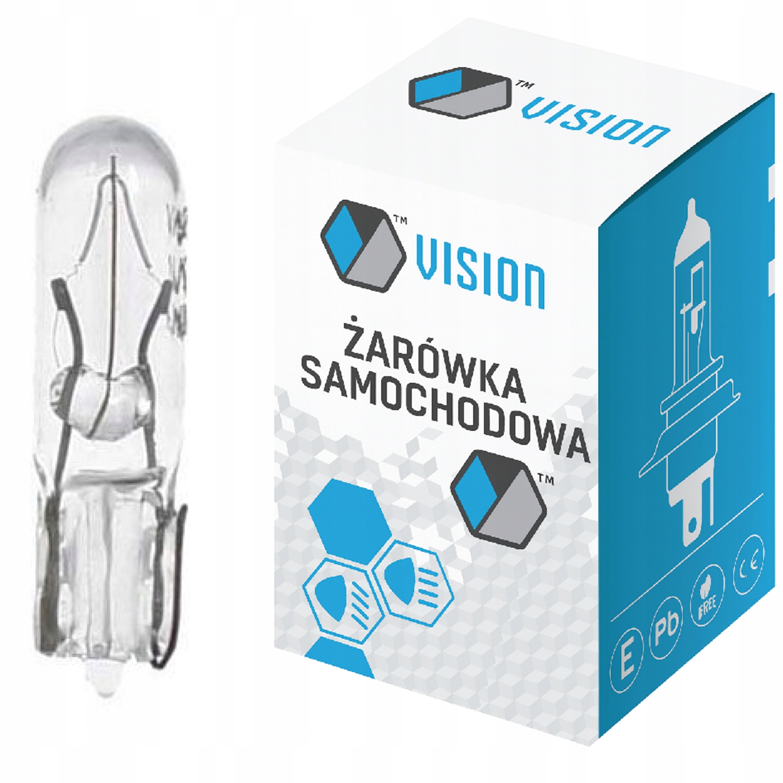 Żarówka Vision W2.3W T5 12V 2.3W W2X4.6D Żarówka Lampki Wnętrza Tablicy