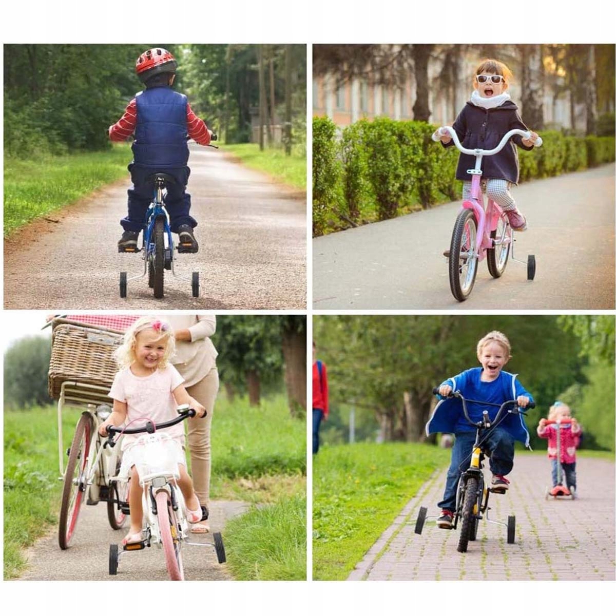 KÓŁKA BOCZNE DO ROWERU KÓŁKA WSPOMAGAJĄCE 12-20 REGULOWANA WYSOKOŚĆ CZARNY Marka Bedee