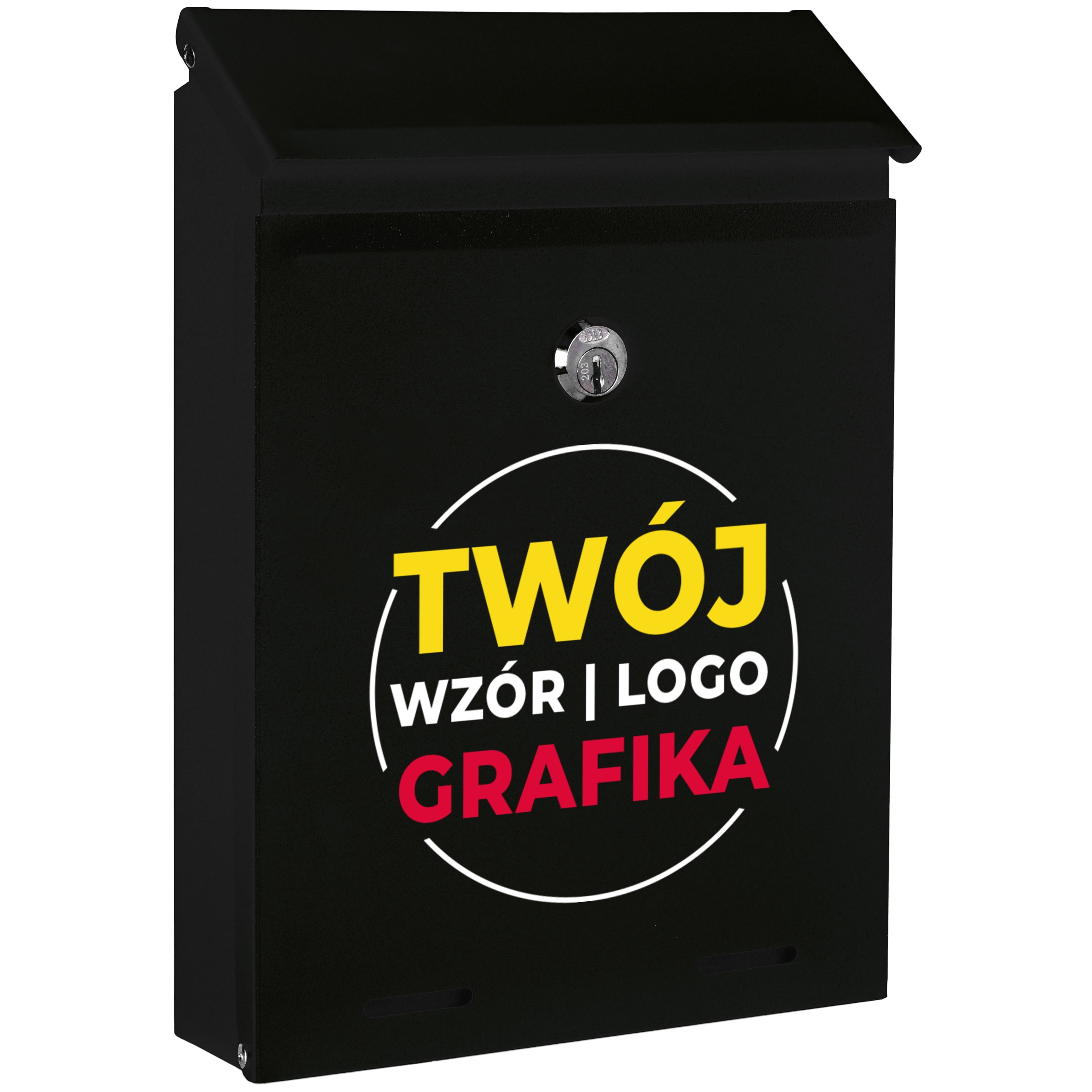 Poštovní Schránka Na Dopisy Černá Vydržela Váš Vzor Loga, Grafika Firmy