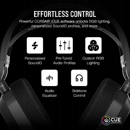 CORSAIR HS80 MAX BEZPRZEWODOWE SŁUCHAWKI GAMINGOWE Z BLUETOOTH DOLBY ATMOS — miniatura 8