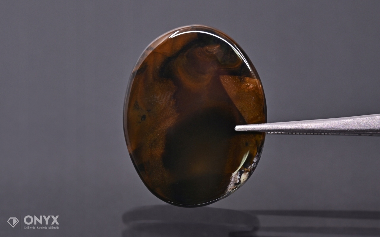 Dendritový achát z Kazachstánu konvexní dlaždice nere