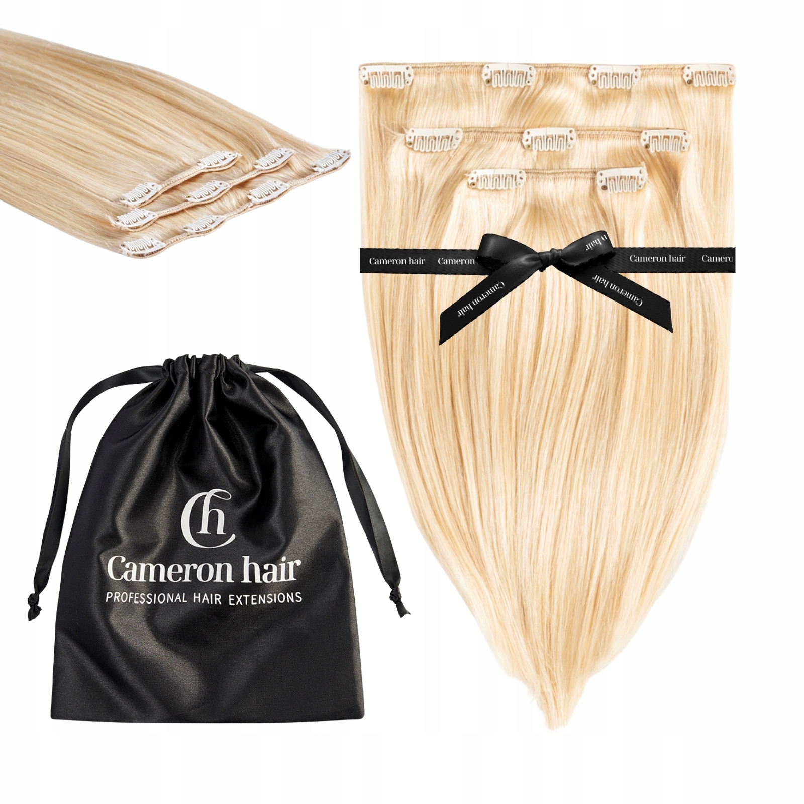 Přírodní vlasy Clip In 30 cm 3 pásky 50 gramů #24 Sluneční blond