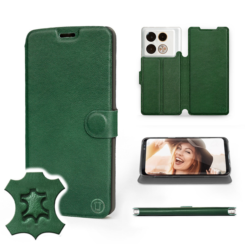 Etui Mobiwear do Infinix Note 40 Pro Green Leath
