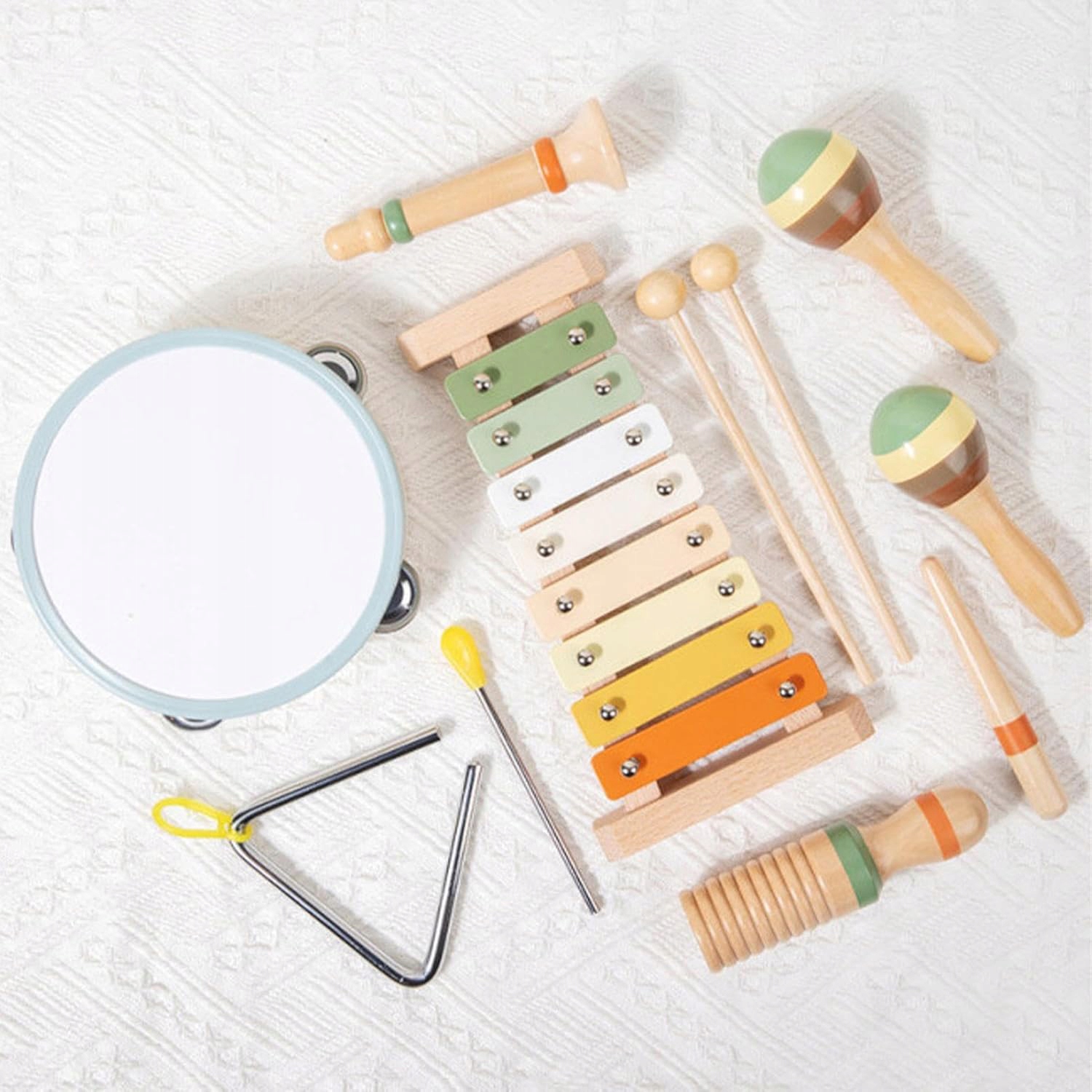 DREWNIANE INSTRUMENTY MUZYCZNE ZESTAW MONTESSORI DLA DZIECI BĘBENEK FLET Kod producenta subliminaFC01