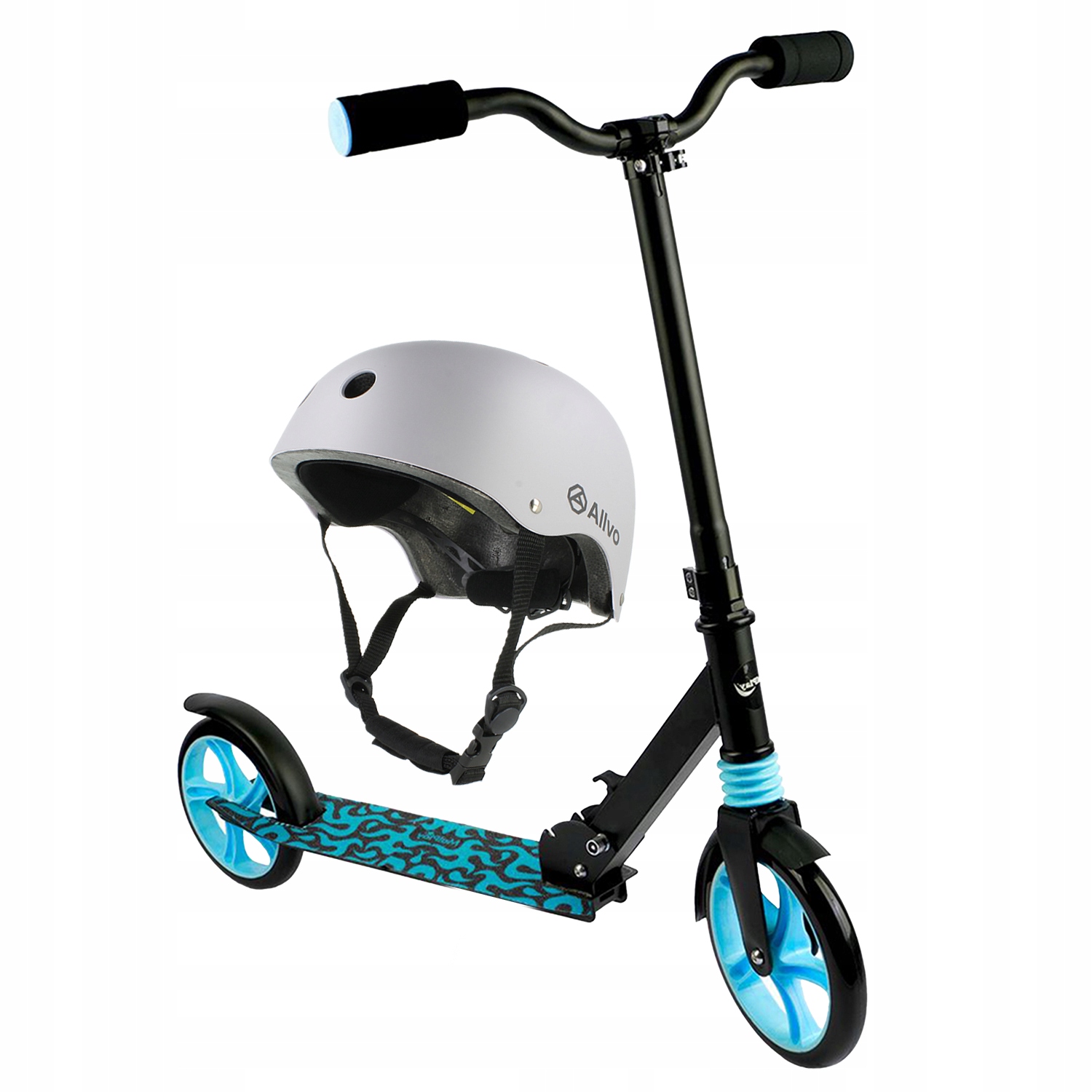 Hulajnoga Dziecięca Składana Regulowana Amortyzacja Mocna Kask M 54-58cm