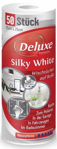 

Ściereczki w rolce 50 sztuk Deluxe Silky White