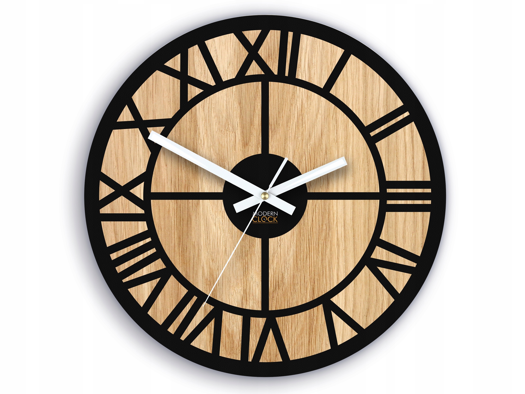 Moderní dřevěný nástěnný hodinový stroj s tichým mechanismem, Kulatý, robustní