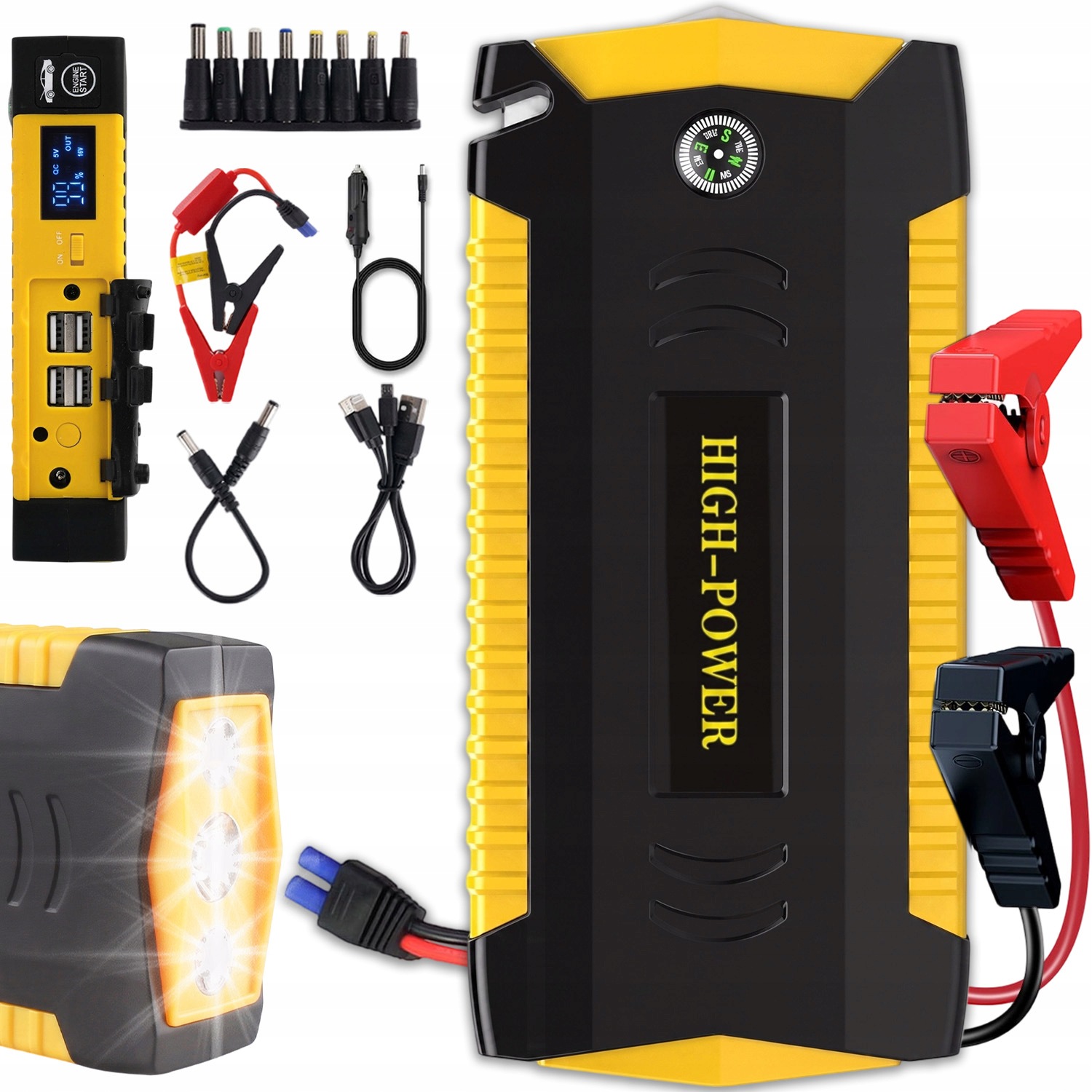 Jump Starter 6000MAH Powerbank Autoštartovacie Zariadenie Led Svetlo 12V