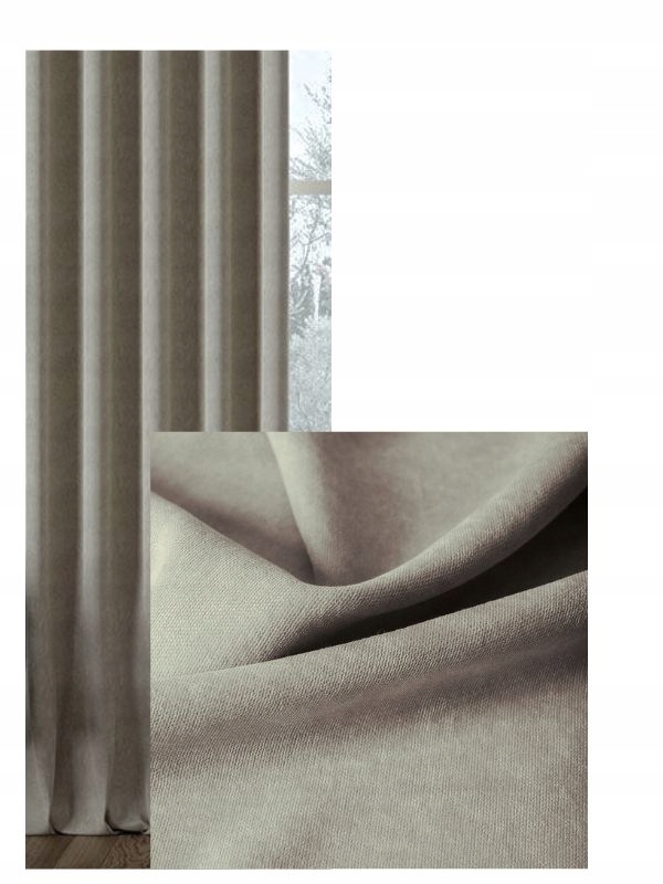 Záclona s páskou Mäkká Hladká Velúrová Matná Záclony Farby 230x220