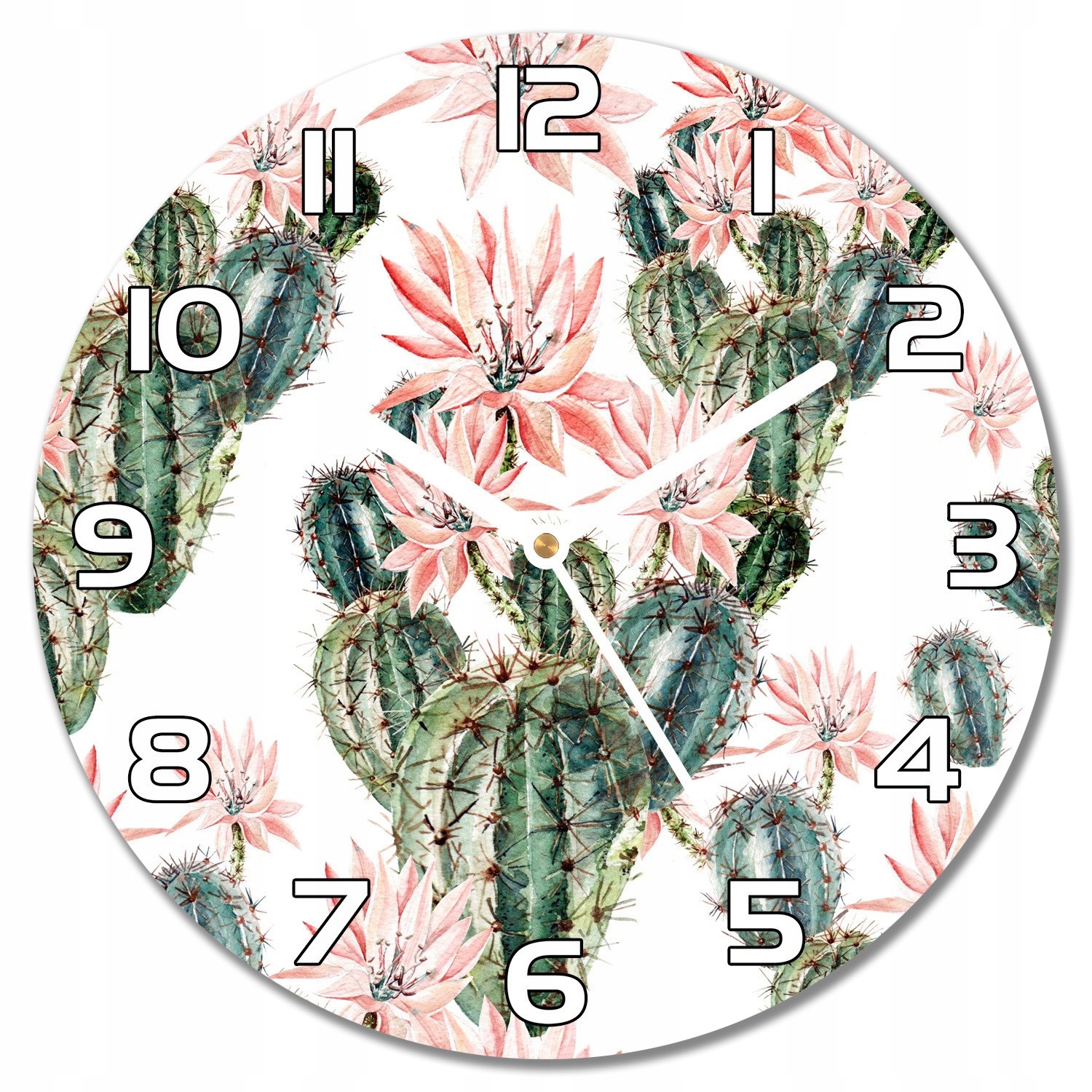 

Nowoczesny wiszący zegar Różowa opuncja f30 cm