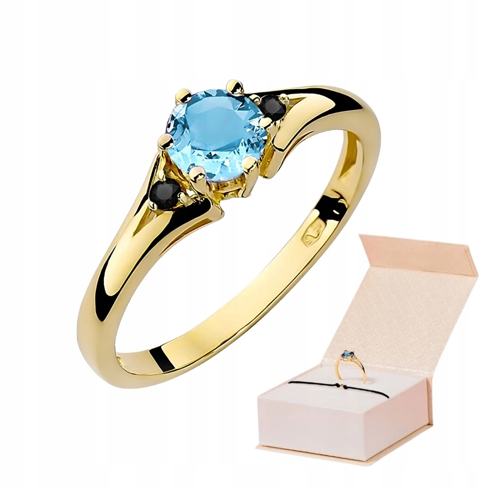 Zlatý Prstýnek S Topazem 0,50 ct A Brilianty 585 Zlatý Náramek