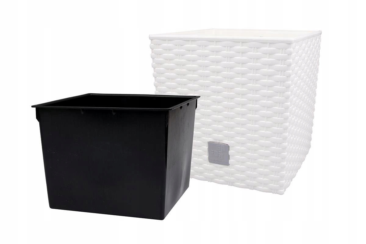 DONICZKA OGRODOWA DOMOWA RATO LOW DONICA RATTAN + WKŁAD BIAŁA EAN (GTIN) 5905197084350