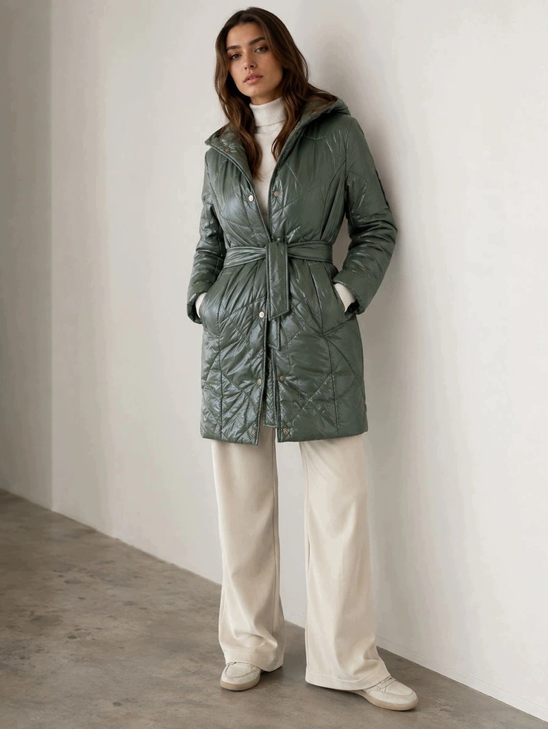Bunda S Kapucí B8179 Khaki XL (42)