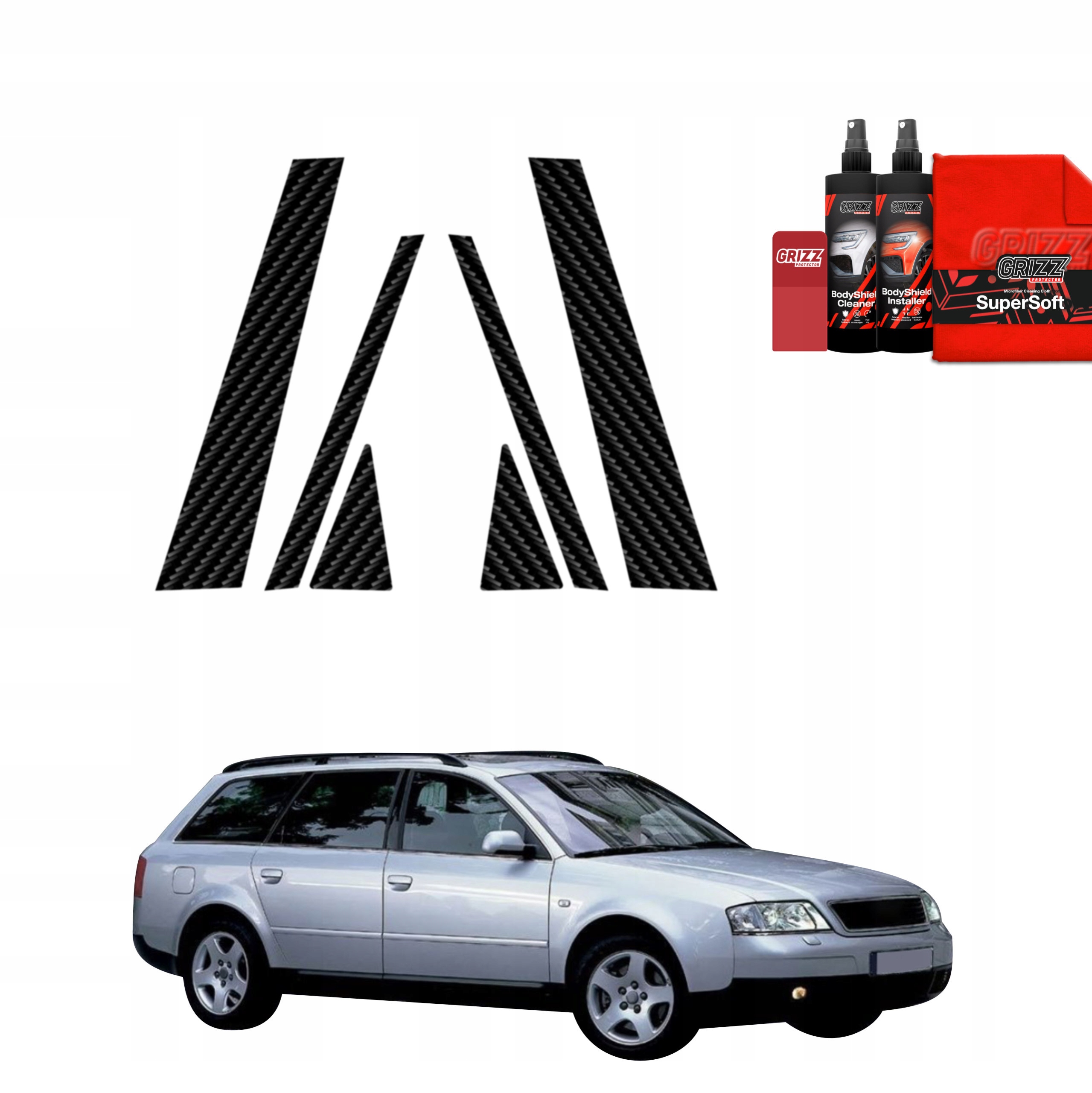 6v1 Fólie na sloupky pro Audi A6 C5 Avant (1998-2004)