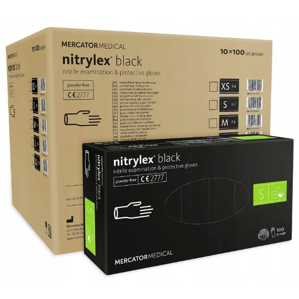 

Rękawice Rękawiczki Nitrylowe 1000 szt. czarne S'