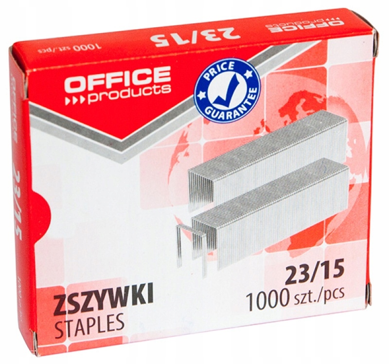 

Zszywki Office Products 23/15 1000szt ocynkowane