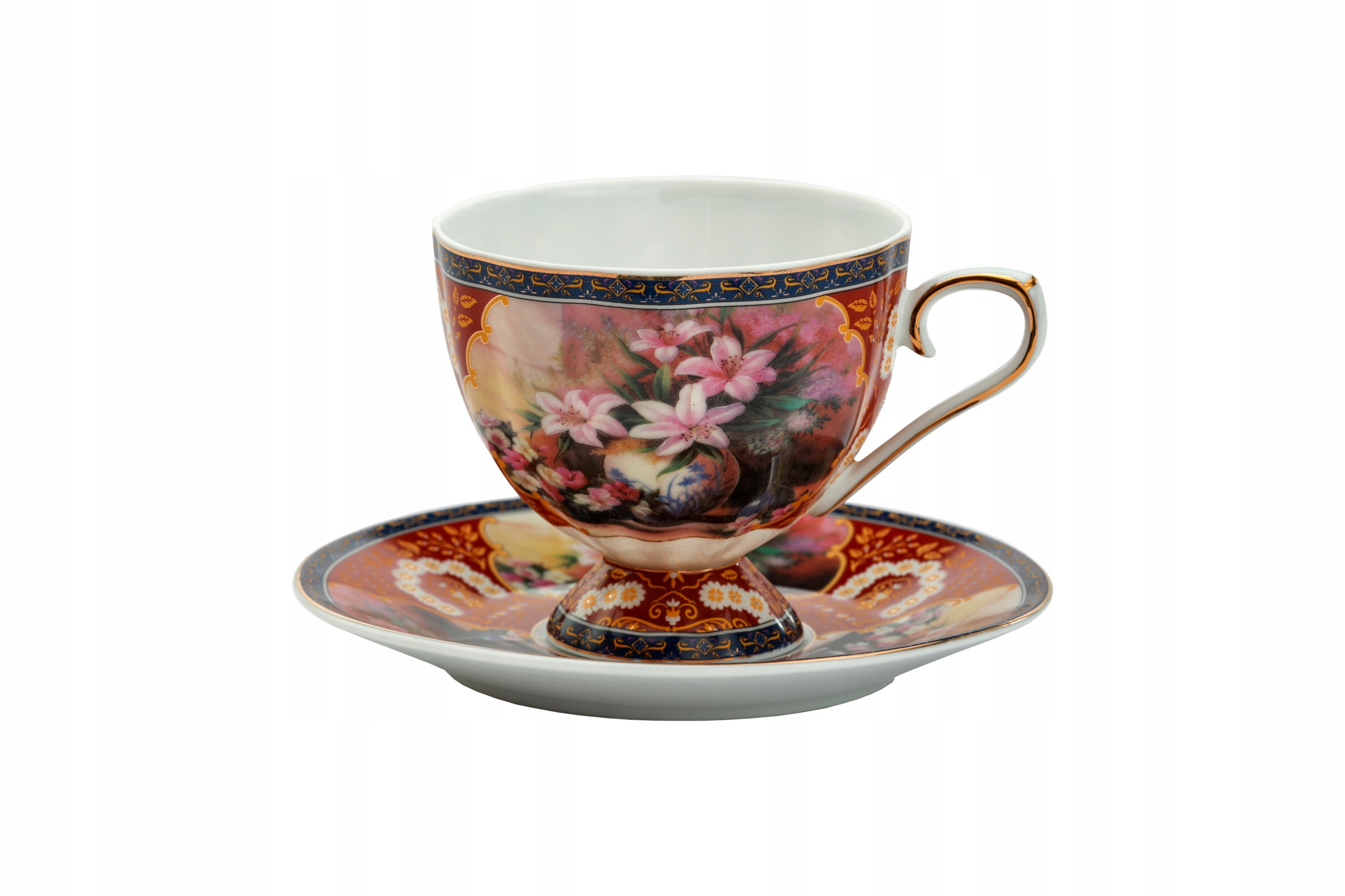 

Filiżanka ze spodkiem 2szt Porcelanowa 250ml Lilie