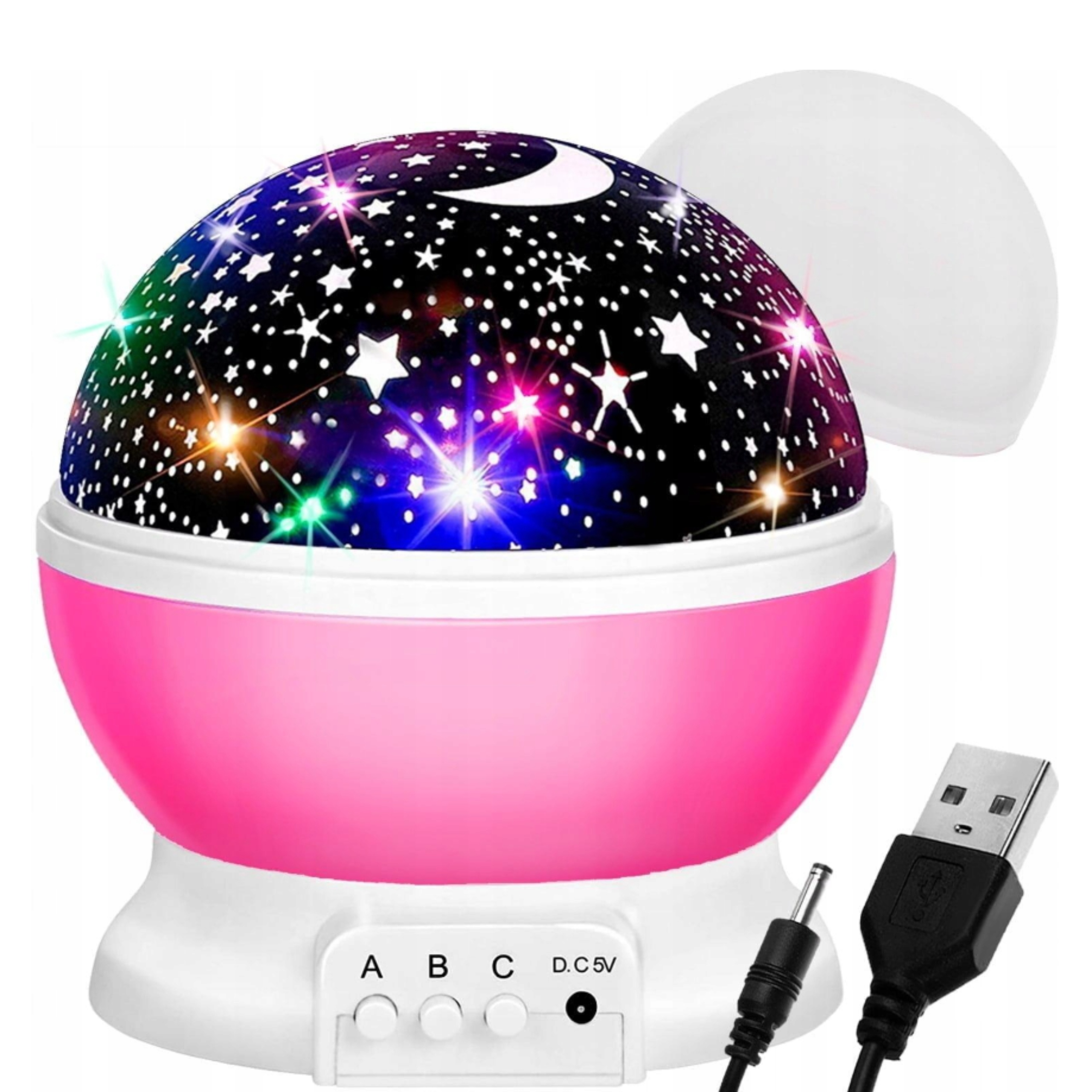 NAKTINĖS ŠVIESOS PROJEKTORIUS DANGAUS ŽVAIGŽDŽIŲ SUKAMOS LEMPOS PROJEKTORIUS VAIKAMS LED Pakuotės būsena originali
