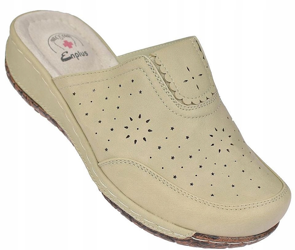 Nazouváky zdravotní pantofle Béžové chodítka Enplus RS0788-6 Koturn vel 39