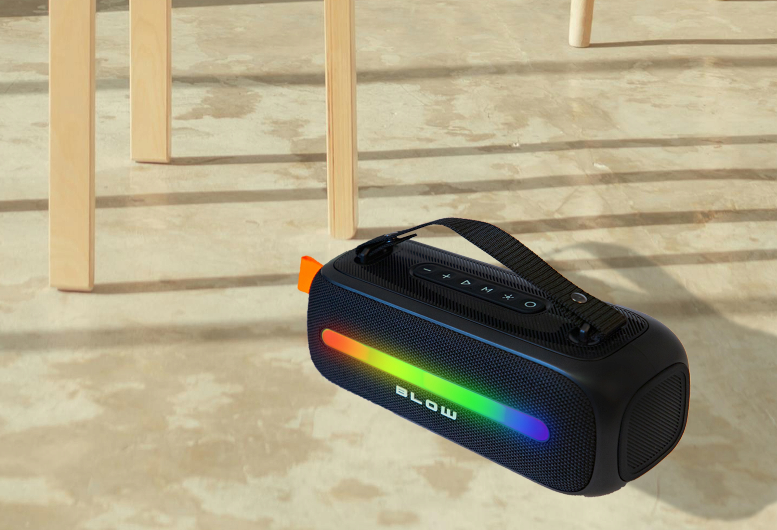 GŁOŚNIK BLUETOOTH PRZENOŚNY RADIO FM USB BEZPRZEWODOWY KARAOKE RGB MIKROFON Wysokość produktu 12.9 cm