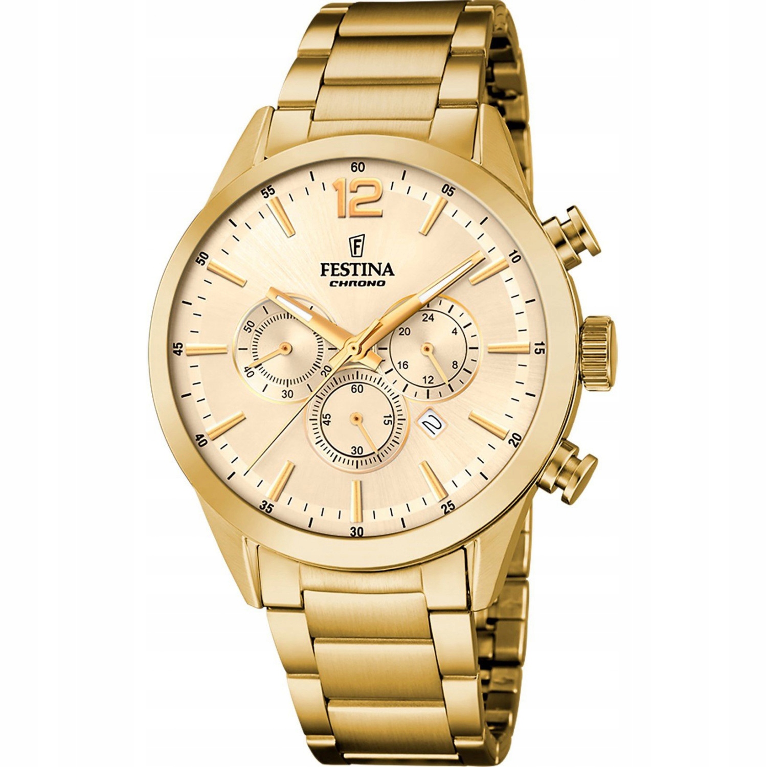 Pánské Hodinky Festina F20633-4 zlatý náramek