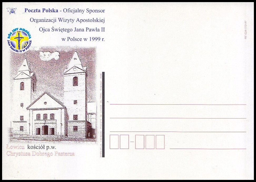 Polska 1999 KP ** Jan Paweł II Papież Kościół Łowicz 71