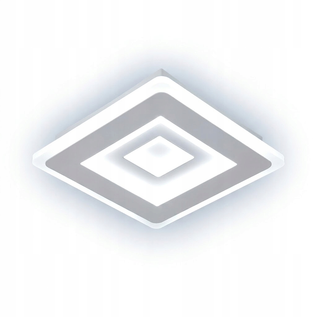 Lampa Sufitowa Plafon Led Biała Nowoczesna Kwadrat Do Salonu 6500K 28W