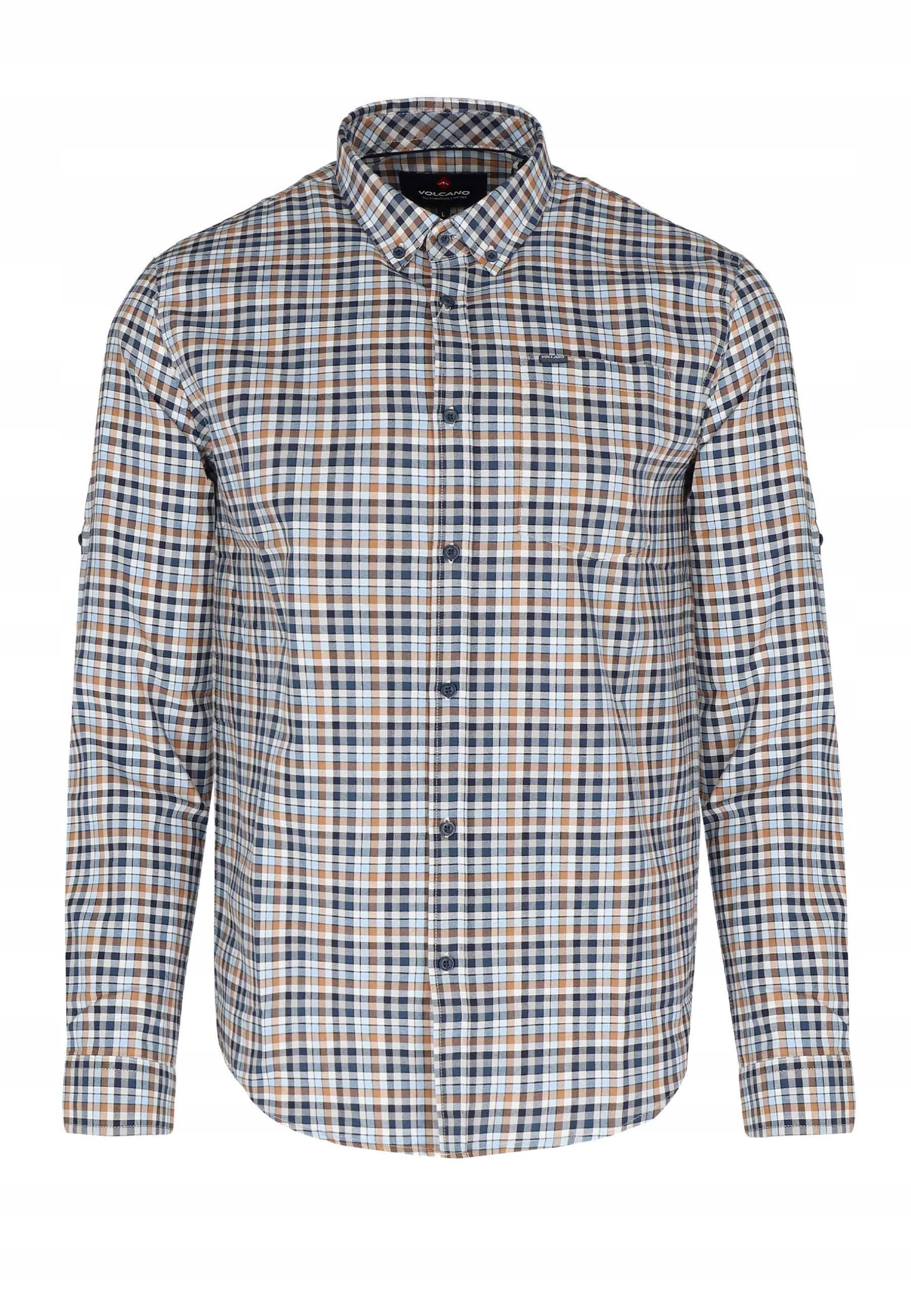 Pánská kostkovaná košile Regular Fit Volcano K-ronin velikost 3XL