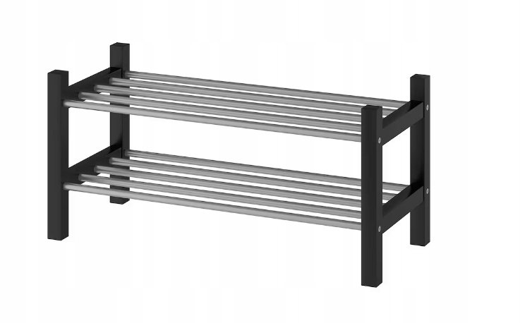 Ikea Tjusig Police na boty, černá, 79x32x37 cm