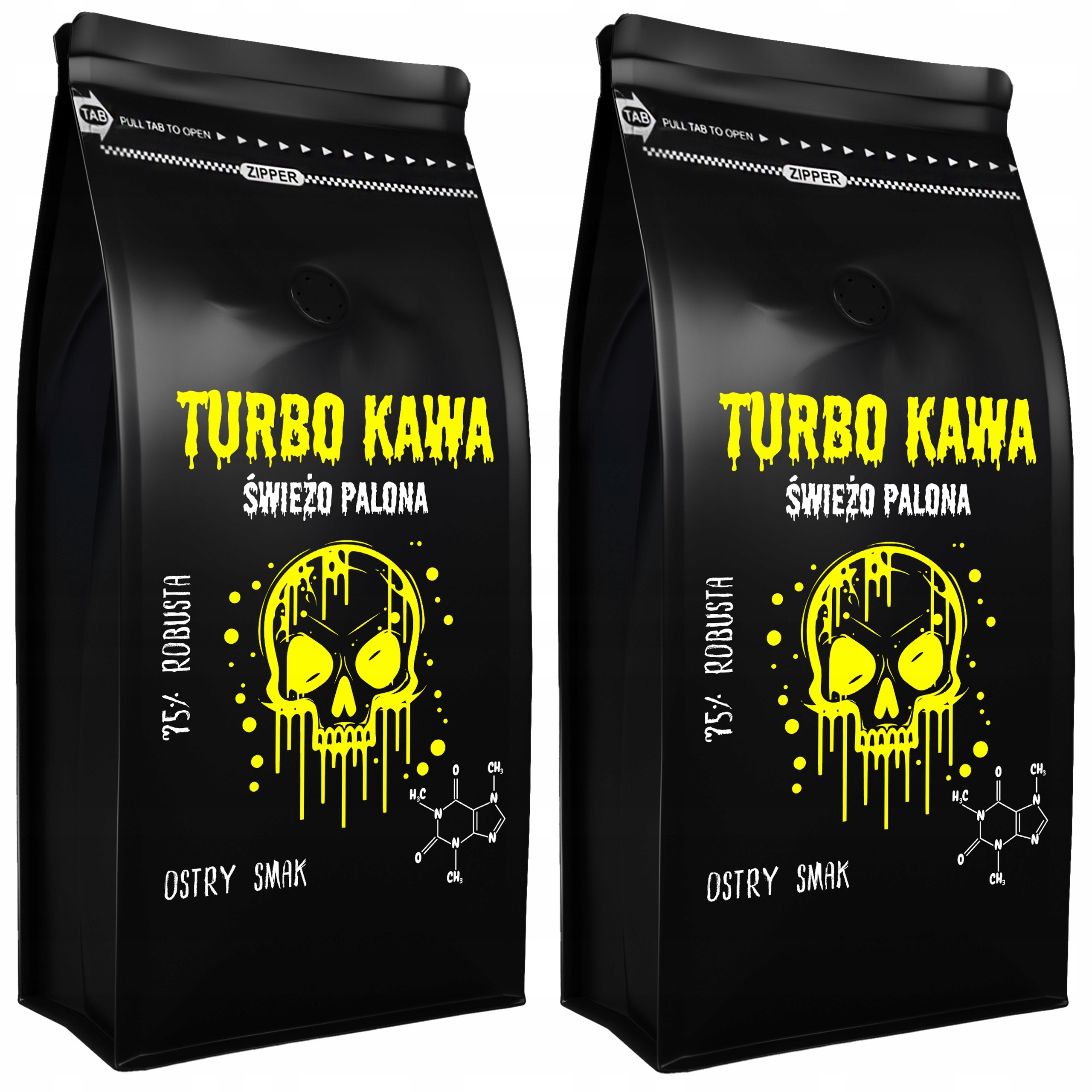 Turbo Káva zrnková do kávovaru 2x1kg 75/25 Robusta/Arabica Ostrý Příchuť