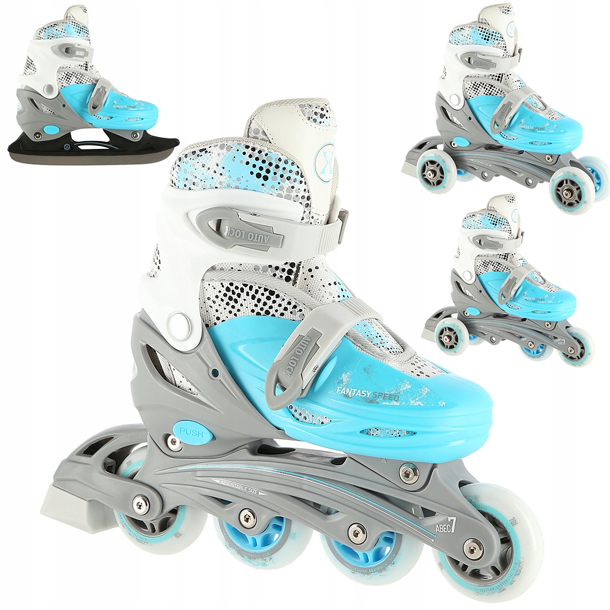 Brusle 2v1 nastavitelné 4v1 Kolečkové Brusle Kolečkové Brusle Brusle Na Led Vel. 31-34