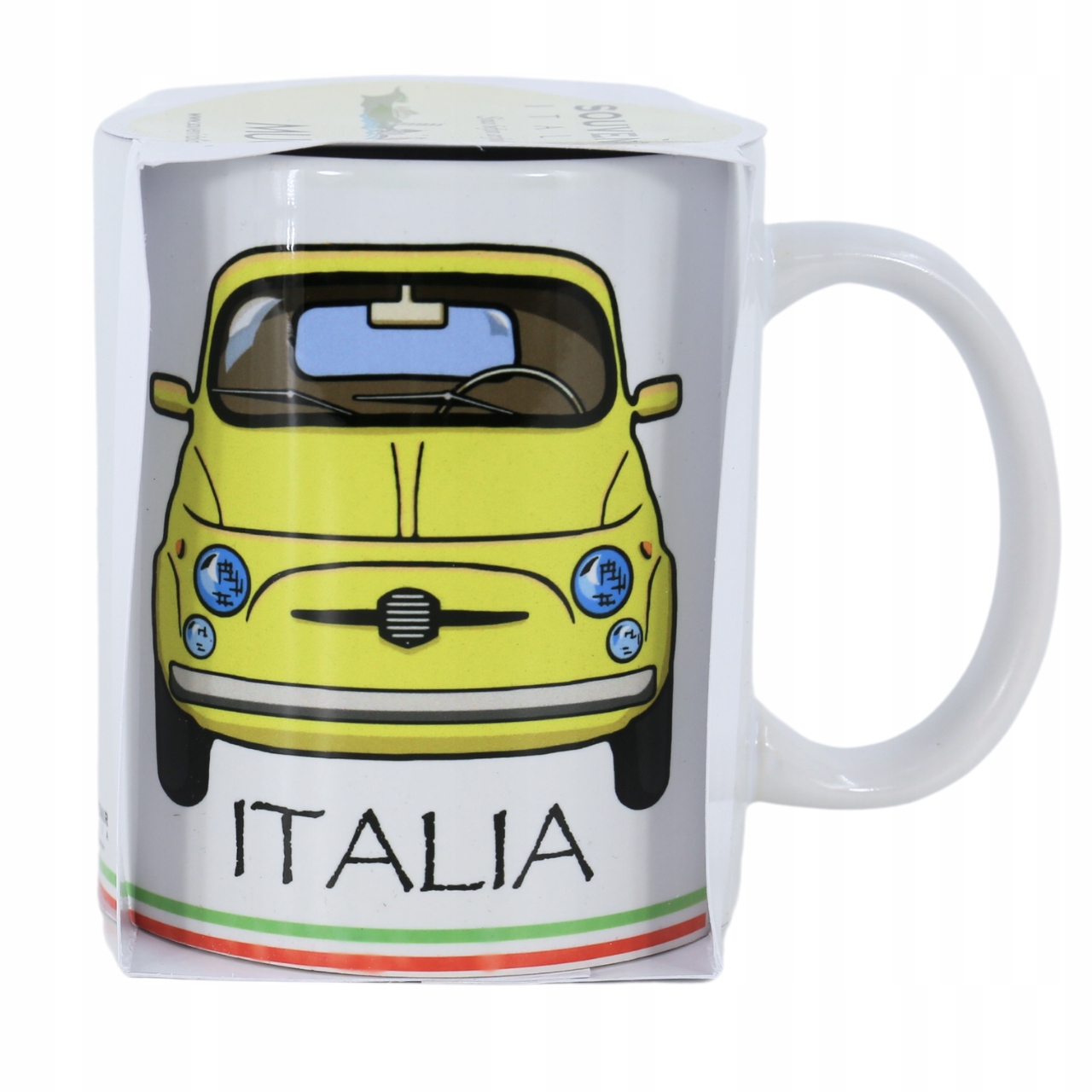 Kubek Fiat Italia Żółto-Zielony Włochy