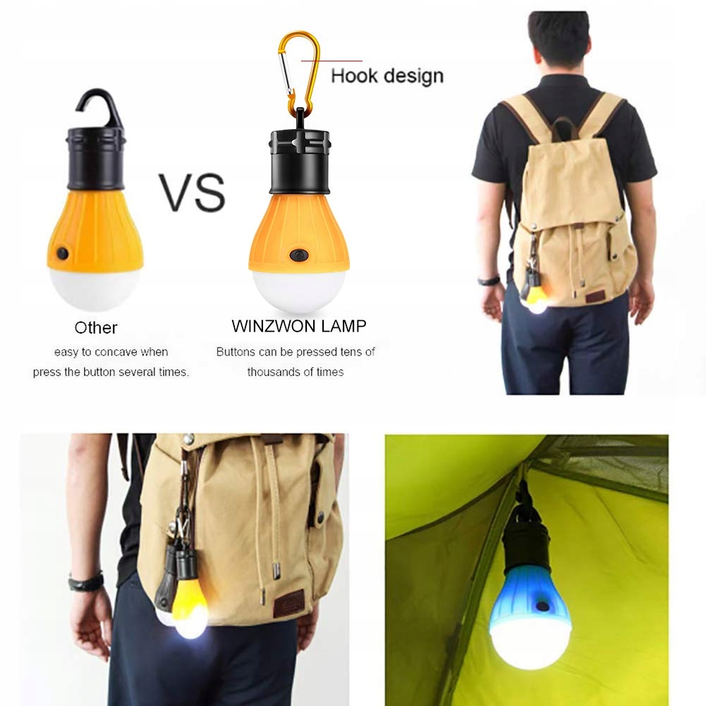 Winzwon Lampa LED Kempingowa Garaż Żarówka 3-PACK — miniatura 4