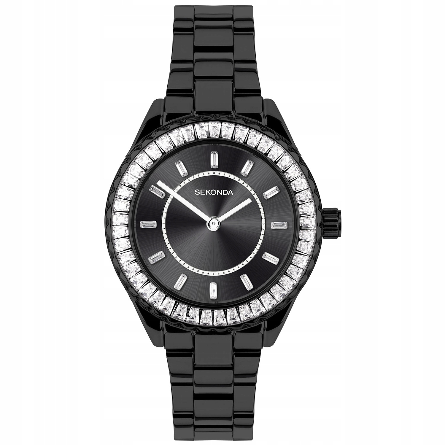 Dámské hodinky Sekonda 40659 Zirkony černé