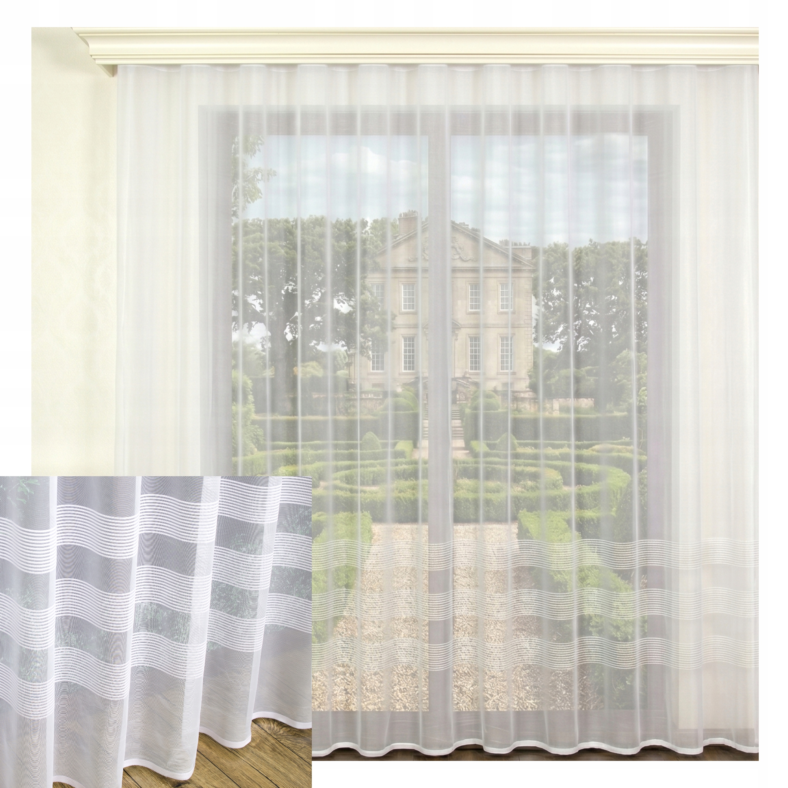 Záclona s markýzou 500 x 220 cm Wave klasická Wiesława