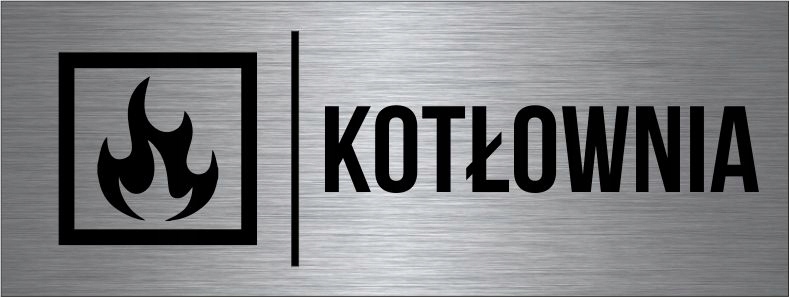 TABLICZKA Kotłownia Aluminium Piktogram Srebrna