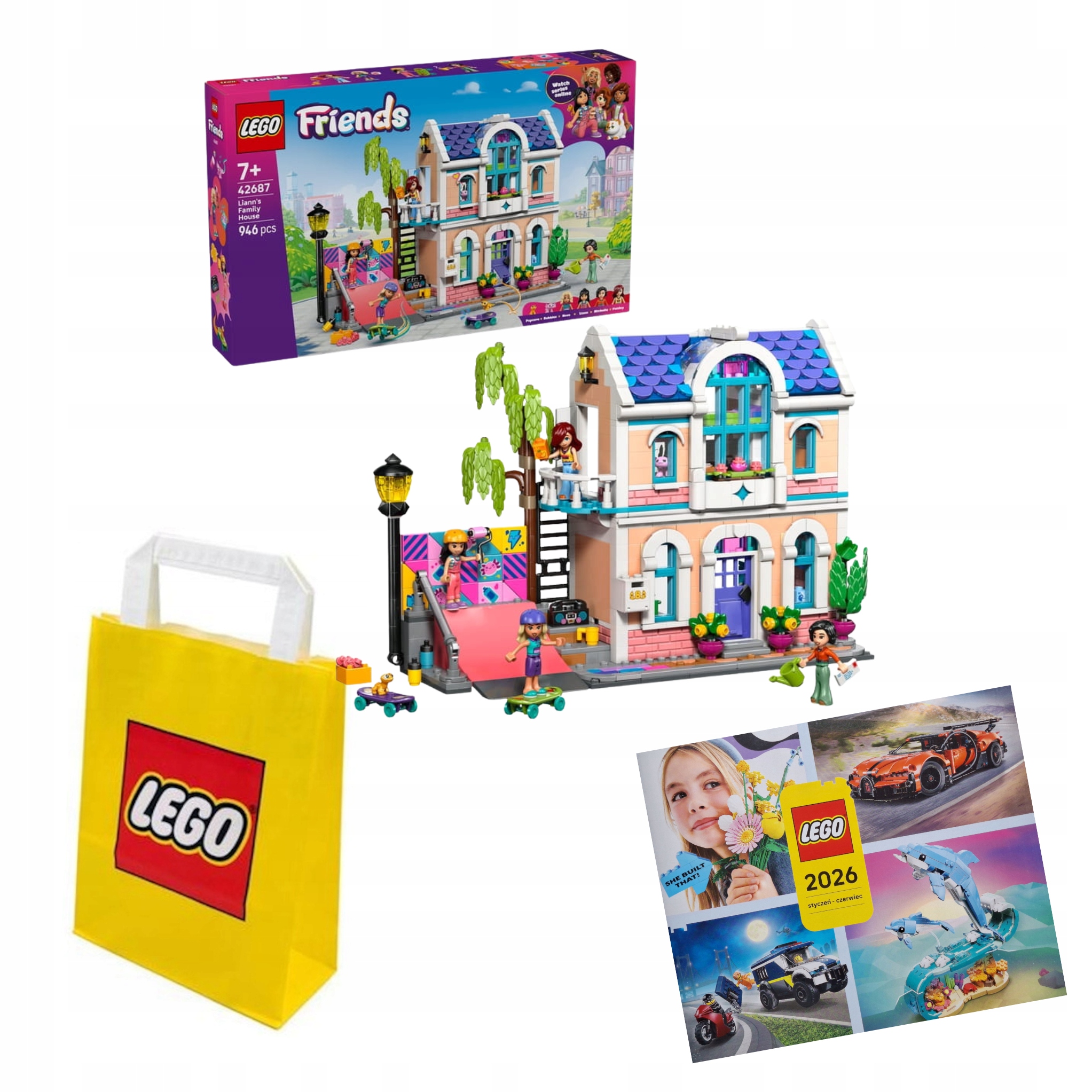 Lego Friends 42687 Rodinný dům Liann dárek katalog 2026 Taška